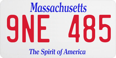MA license plate 9NE485