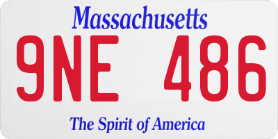 MA license plate 9NE486