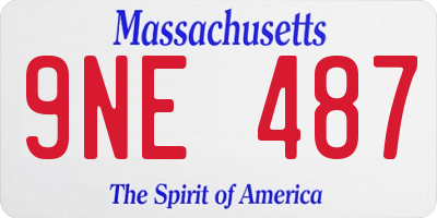 MA license plate 9NE487