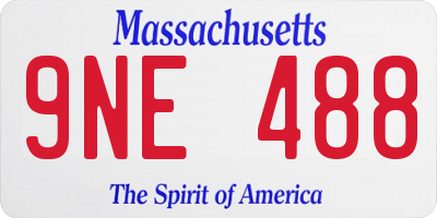MA license plate 9NE488