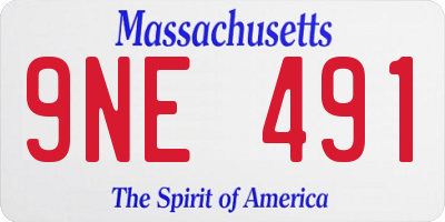 MA license plate 9NE491