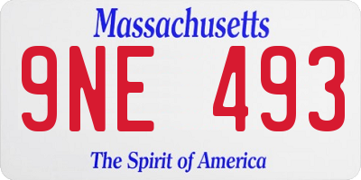 MA license plate 9NE493