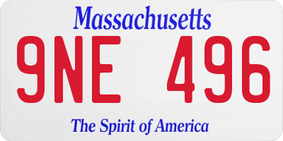 MA license plate 9NE496