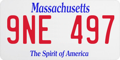 MA license plate 9NE497