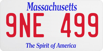 MA license plate 9NE499