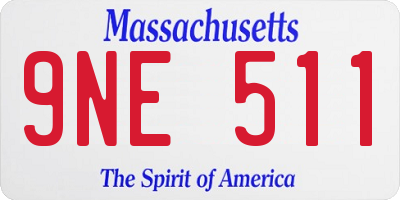 MA license plate 9NE511