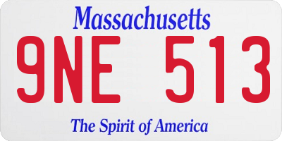MA license plate 9NE513