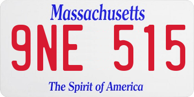 MA license plate 9NE515
