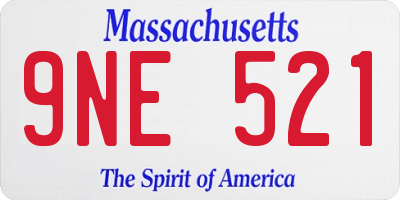 MA license plate 9NE521