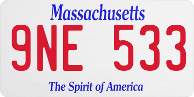 MA license plate 9NE533