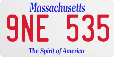 MA license plate 9NE535