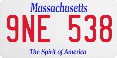 MA license plate 9NE538