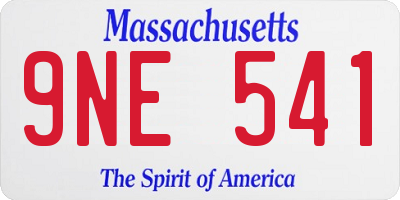 MA license plate 9NE541