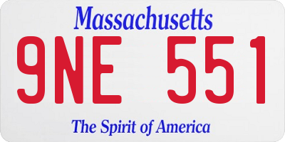 MA license plate 9NE551