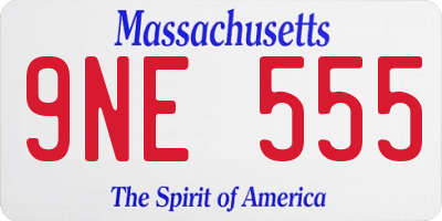 MA license plate 9NE555
