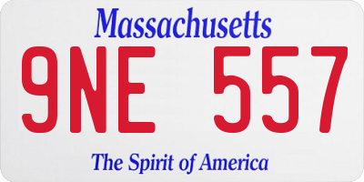 MA license plate 9NE557