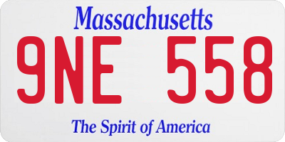 MA license plate 9NE558