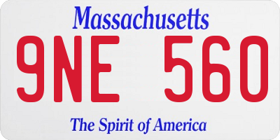 MA license plate 9NE560