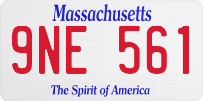 MA license plate 9NE561