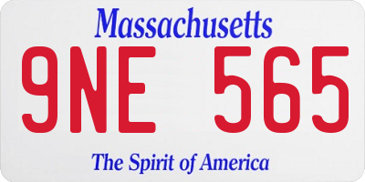 MA license plate 9NE565