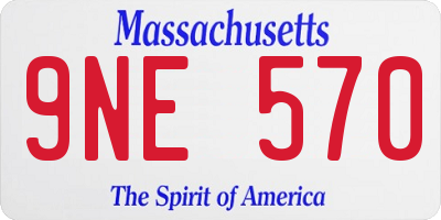 MA license plate 9NE570
