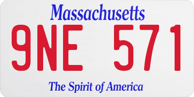 MA license plate 9NE571