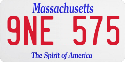 MA license plate 9NE575