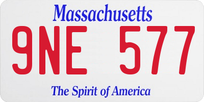 MA license plate 9NE577