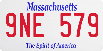 MA license plate 9NE579