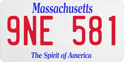 MA license plate 9NE581