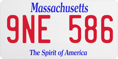 MA license plate 9NE586