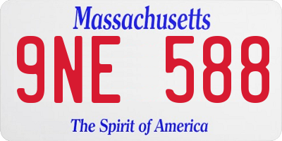 MA license plate 9NE588