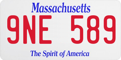 MA license plate 9NE589