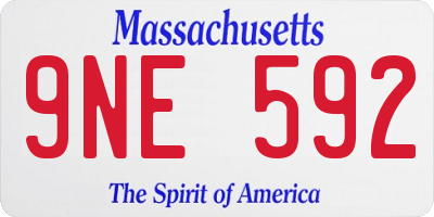 MA license plate 9NE592