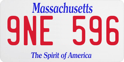 MA license plate 9NE596