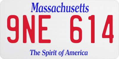 MA license plate 9NE614