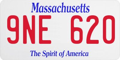 MA license plate 9NE620
