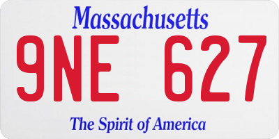 MA license plate 9NE627