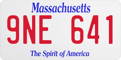 MA license plate 9NE641
