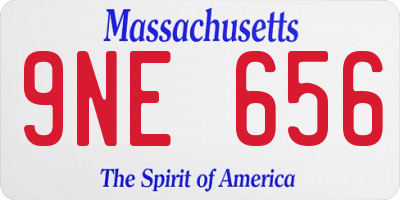 MA license plate 9NE656