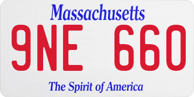 MA license plate 9NE660