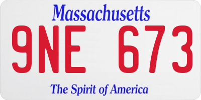 MA license plate 9NE673