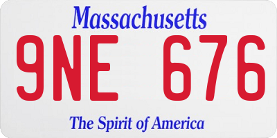 MA license plate 9NE676