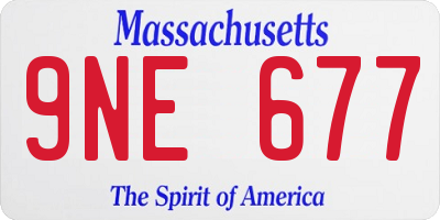 MA license plate 9NE677