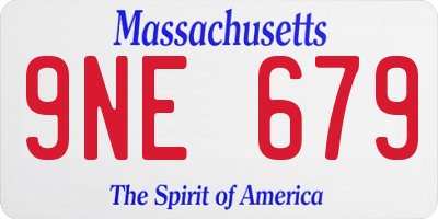 MA license plate 9NE679
