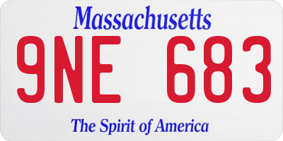 MA license plate 9NE683