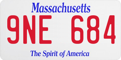 MA license plate 9NE684