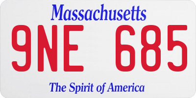 MA license plate 9NE685