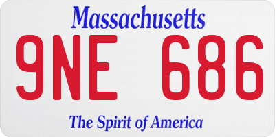 MA license plate 9NE686