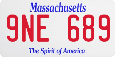MA license plate 9NE689
